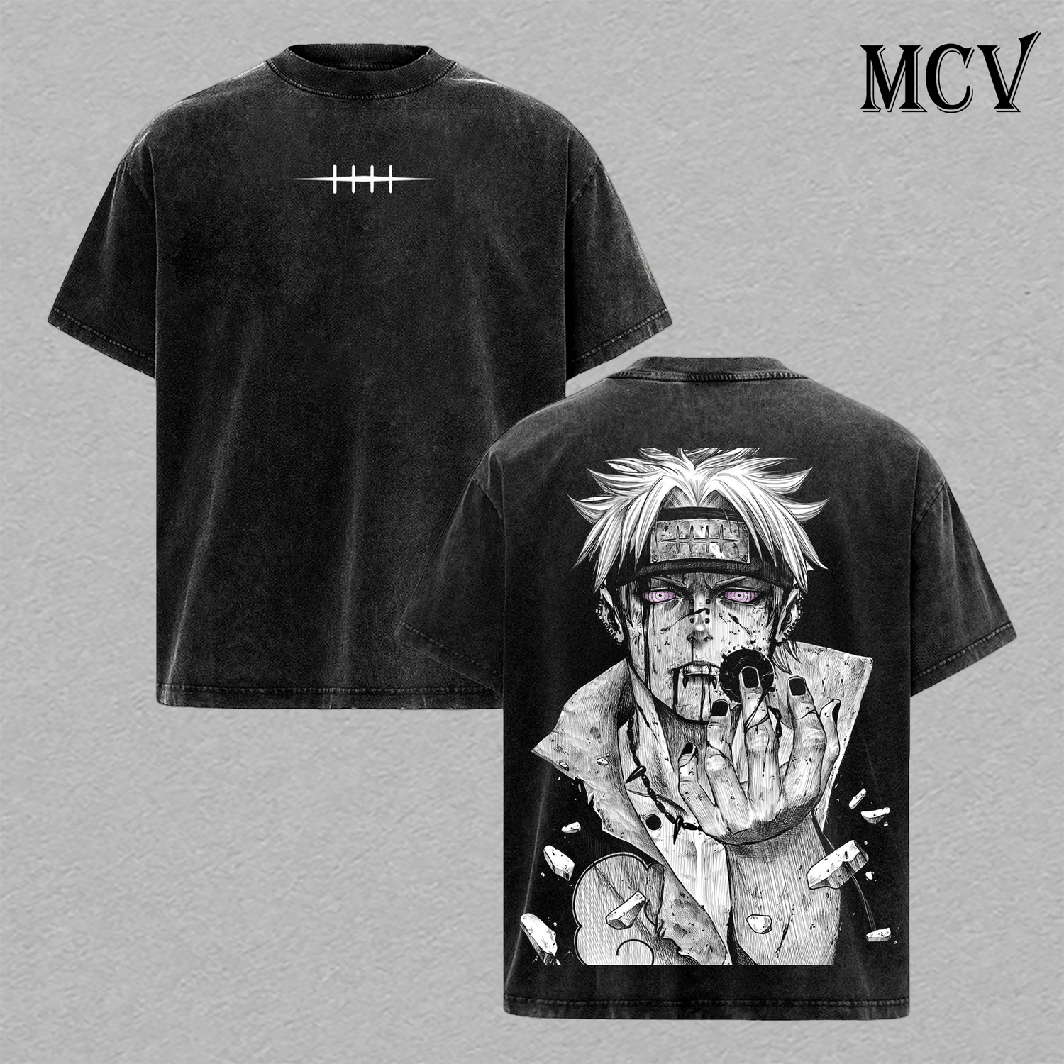 Pain Nagato T-Shirt, Naruto Anime Tee, Akatsuki God Complex Graphic Vintage Washed Tee