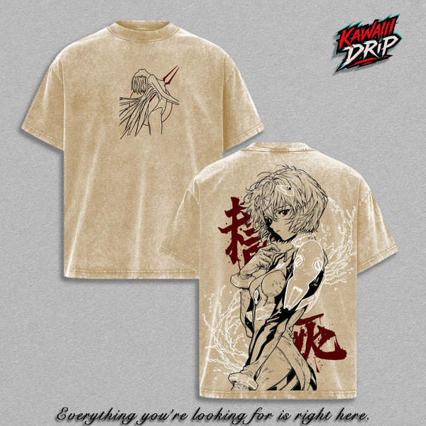 Rei Ayanami Evangelion T-Shirt, Neon Genesis Rei Graphic Tee, Back Print Vintage 90s Anime Shirt, Graphic Tees Men, Trendy Tshirts, Men's T Shirts, Evangelion Streetwear, Unisex Cotton Distressed Tee, Merch For Men, Men Fashion Graphic Tee