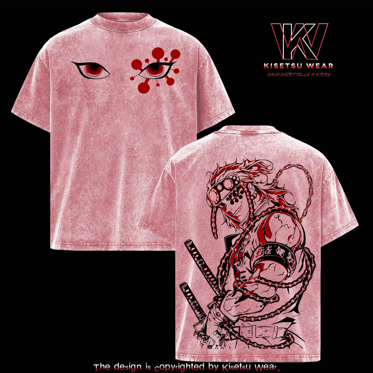 Tengen Uzui Flashy Warrior T-Shirt – Vintage Washed Demon Slayer Sound Hashira Graphic Tee, Anime Art Shirt, Oversized Soft Cotton Streetwear, Unisex Casual Apparel, Gift for Anime Fans