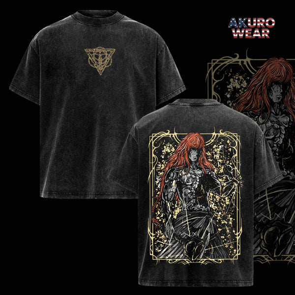 Radagon T-Shirt – Vintage Washed Oversized Elden Ring Tee, Dark Fantasy Warrior Art Shirt, Heavy Cotton Casual Streetwear Top, Unisex Apparel for Elden Ring Fans, Gift for FromSoftware Lovers