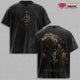 Godfrey Elden Ring Vintage Washed Oversized Graphic T-Shirt, Shadow of the Erdtree Dark Fantasy Gaming Tee, Soulslike Streetwear Heavy Cotton Unisex Shirt Gift for RPG Fans