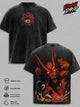 Kurama Naruto Vintage Washed T-Shirt - Nine Tails Fox Anime Graphic Tee Heavyweight Cotton Oversized Streetwear Top Unisex Manga Shirt Naruto Anime Fan Gift Apparel Classic
