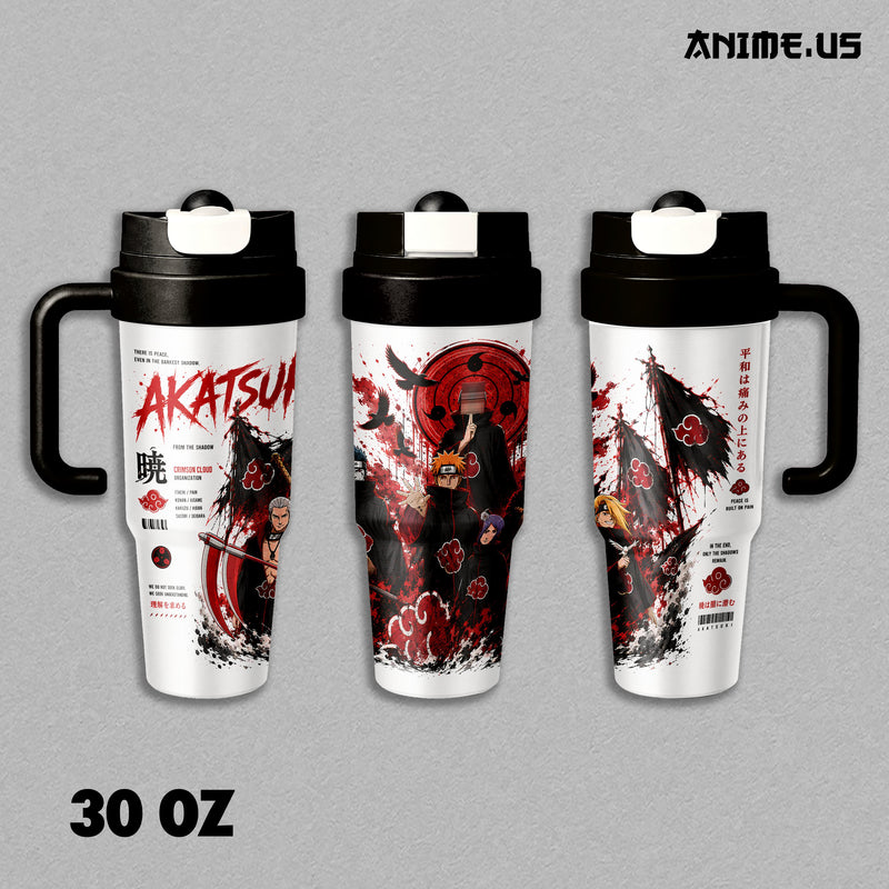 Insulated Tumbler Akatsuki Crimson Cloud Organization Anime Stainless Steel 17oz 24oz 30oz Double Wall Vacuum Travel Mug Hot Cold Drink Cup Anime Gift for Fans