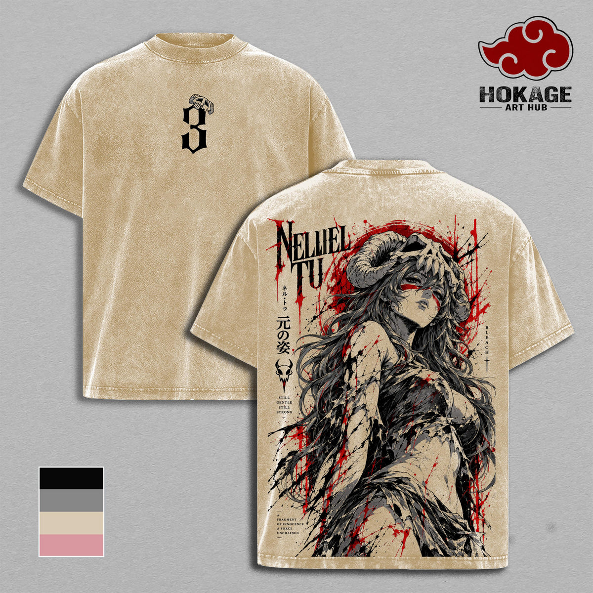 Nel Bleach T-Shirt, Espada No.3 Arrancar Anime Graphic Tee, Vintage Manga Shirt, Heavyweight Oversized Anime Streetwear