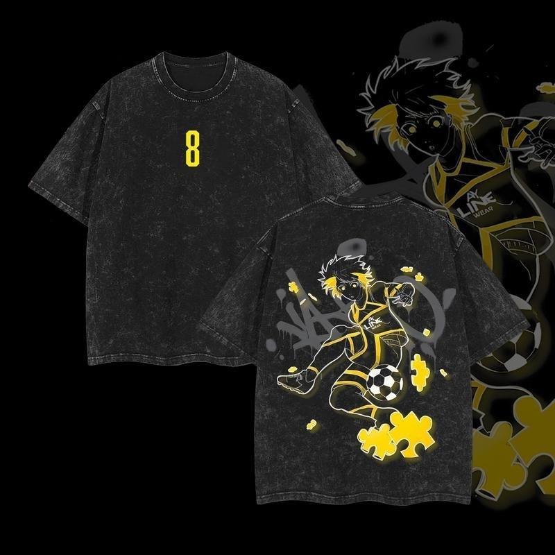 [Collection] Anime Blue Lock Shirt Nagi, Itoshi Sae, Hyoma Chigiri, Rin Itoshi, Kunigami, Isagi Yoichi, Kaiser, Meguru Bachira– Graphic Washed Tee, Vintage Oversized Anime Merch, Heavyweight Cotton, Soccer Manga Streetwear, Gift for Fans
