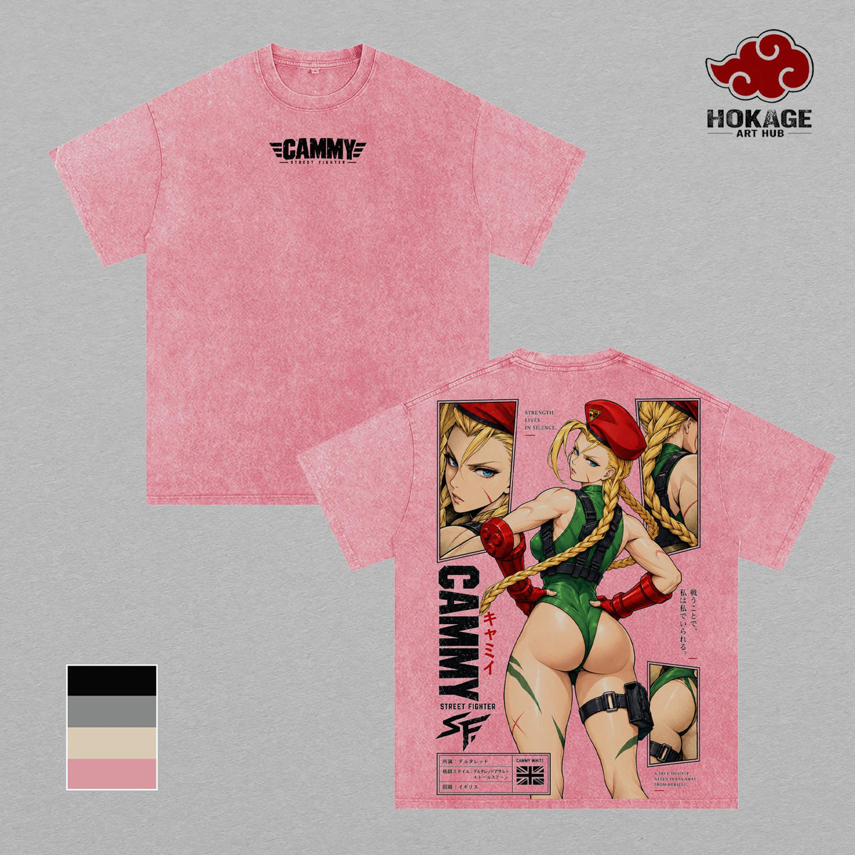 Cammy Street Fighter T-Shirt, Cammy White Graphic Tee, Vintage Gaming Shirt, Washed T Shirt, Oversized Back Print Tee, Retro Video Game Streetwear, Heavyweight Cotton Tee
