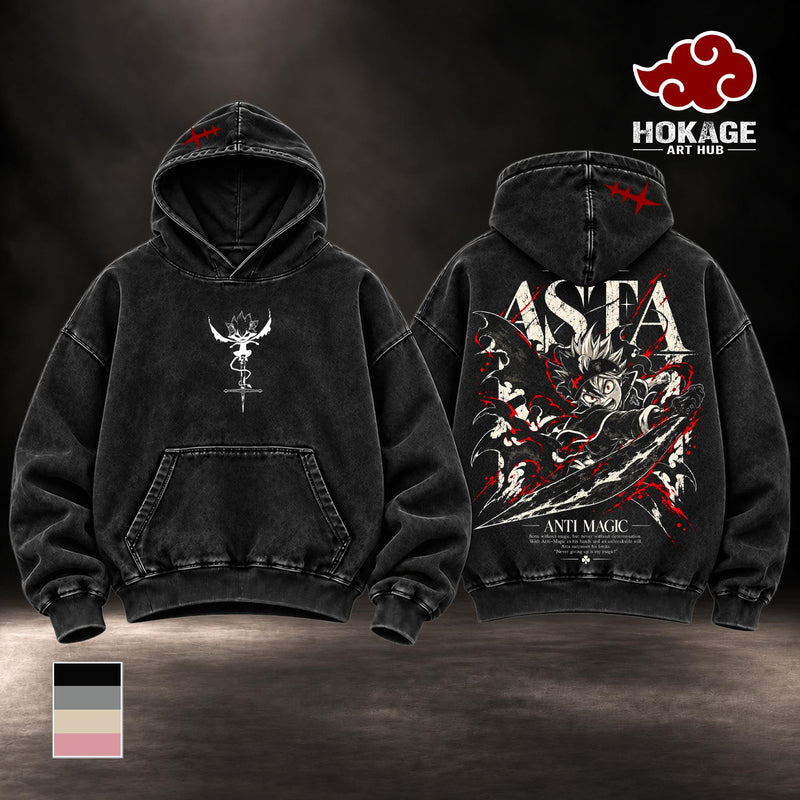 Asta Black Clover Season 2 Hoodie, Sweatshirt, T-Shirt & Tank Top – Anti-Magic Devil Power Black Bulls 2026 Anime Manga Graphic | Vintage Washed Heavy Cotton Oversized Unisex Streetwear
