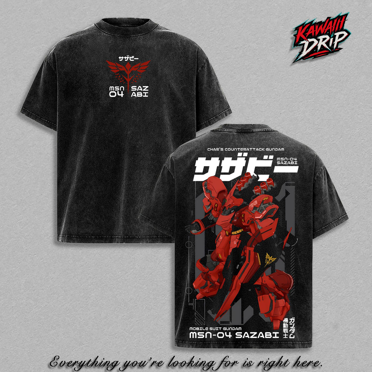 MSN-04 Sazabi Gundam T-Shirt, Mobile Suit Gundam Graphic Tee, Char's Counterattack Shirt, Mecha Anime Streetwear T-Shirt, Vintage Graphic Tee, Sazabi Back Print Shirt, Graphic Tee, Gundam Mecha Apparel, Trendy Streetwear Anime Merch, Soft Casual T-Shirt