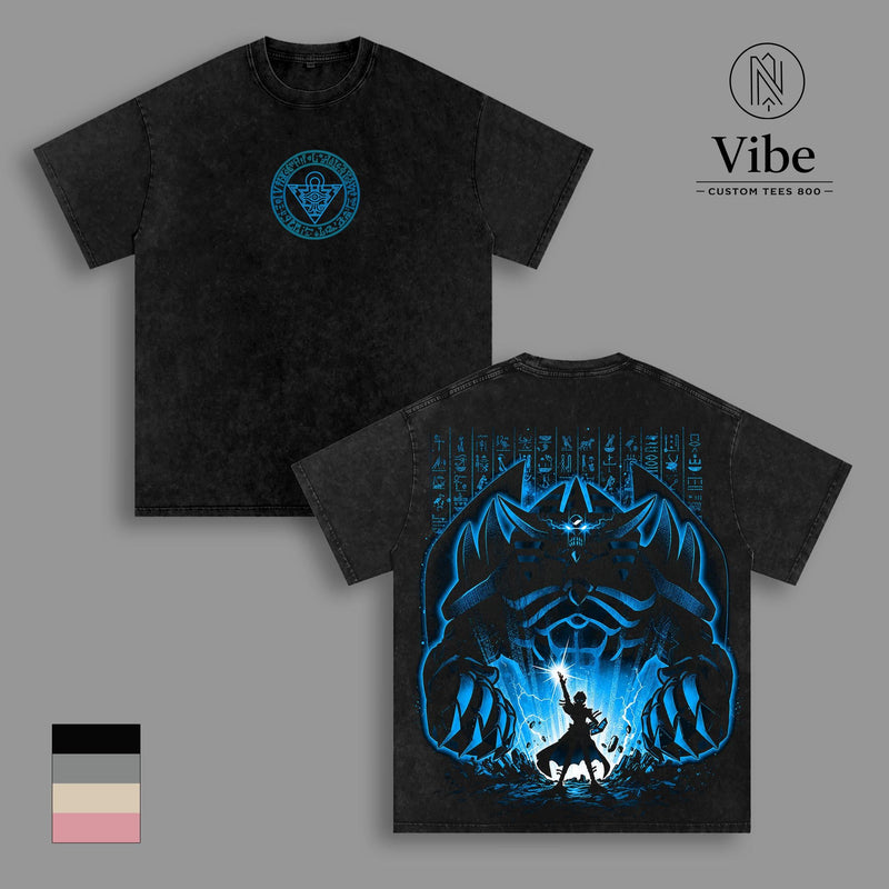 Obelisk The Tormentor Yu-Gi-Oh Vintage Washed T-Shirt, Tank Top, Sweatshirt, Hoodie Egyptian God Card Anime Graphic Tee, Duel Monsters Oversized Streetwear Cotton Tshirt, Classic Menswear Clothes Apparel, Gift for Yu-Gi-Oh Fans Men & Women