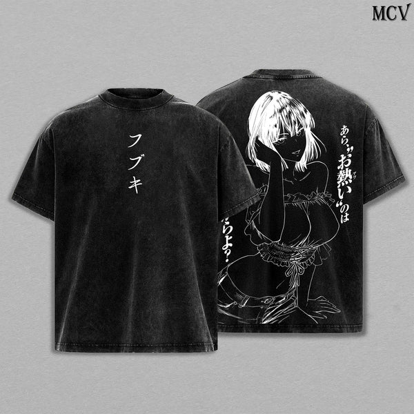 Fubuki Tee – One Punch Man Season 3 Acid Wash Vintage Oversize Unisex T-Shirt, Psychic Queen of Hell Graphic Top, Anime Manga Streetwear, Heavy Cotton Washed Retro Collection