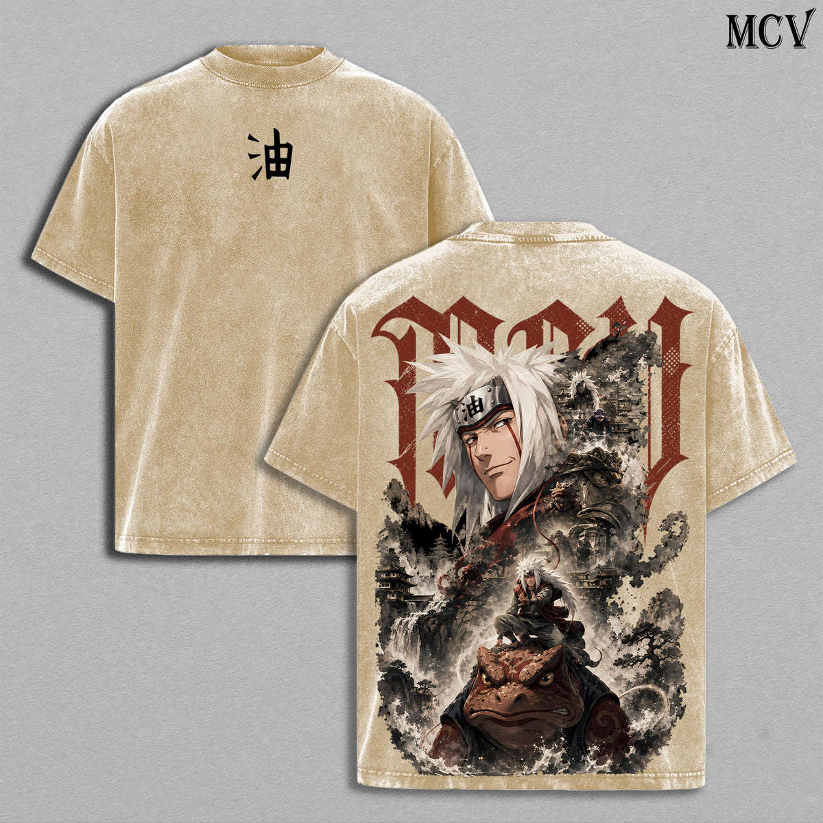 Jiraiya Naruto Tee – Jiraiya Vintage Washed T-Shirt | Pervy Sage | Legendary Sannin Anime Manga Graphic Tee | Heavy Cotton Unisex Oversized Streetwear Top