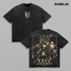 Levi Ackerman Attack on Titan Scout Regiment Captain Vintage Washed Anime Shirt, Silent Leader Precision Fighter Aura Graphic Tees Men Large Back Print Streetwear