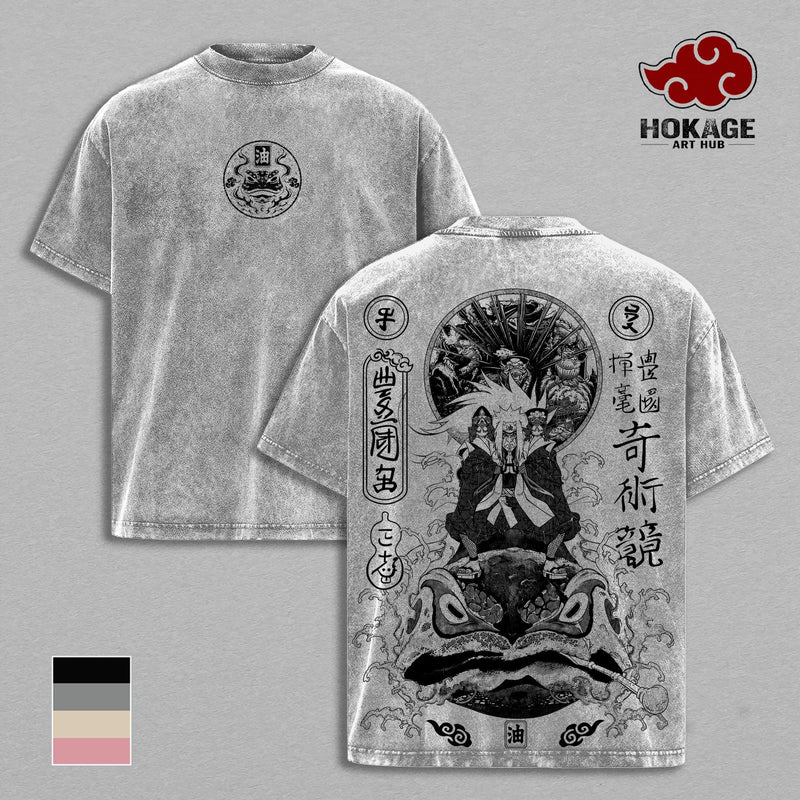 Jiraiya Naruto T-Shirt, Anime Graphic Tee, Vintage Washed Shirt, Oversized Streetwear T-Shirt, Japanese Manga Shirt, Heavyweight Cotton Tee, Graphic Tees Men, Unisex Anime Merch, Gift for Naruto Fans