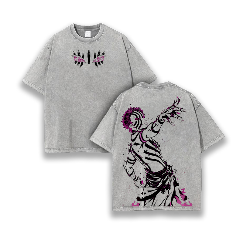 Akaza - Demon Slayer Infinity Castle Washed T-Shirt