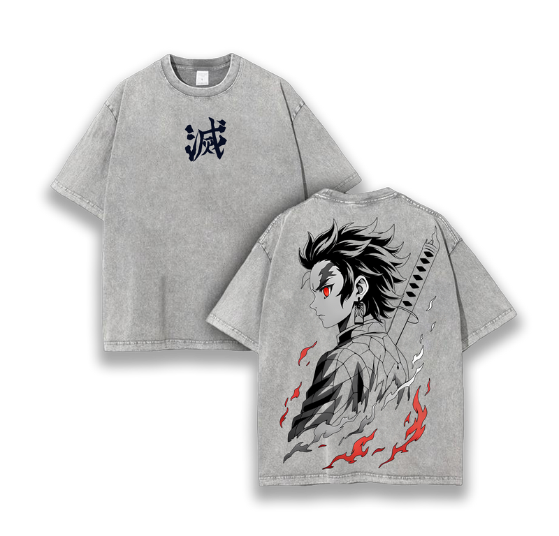 Tanjiro Kamado - Demon Slayer Infinity Castle Arc Washed T-Shirt