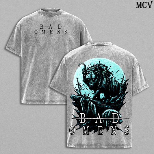 Bad Omens Vintage Washed T-Shirt, Metalcore Band Oversized Tee, Heavy Cotton Shirt