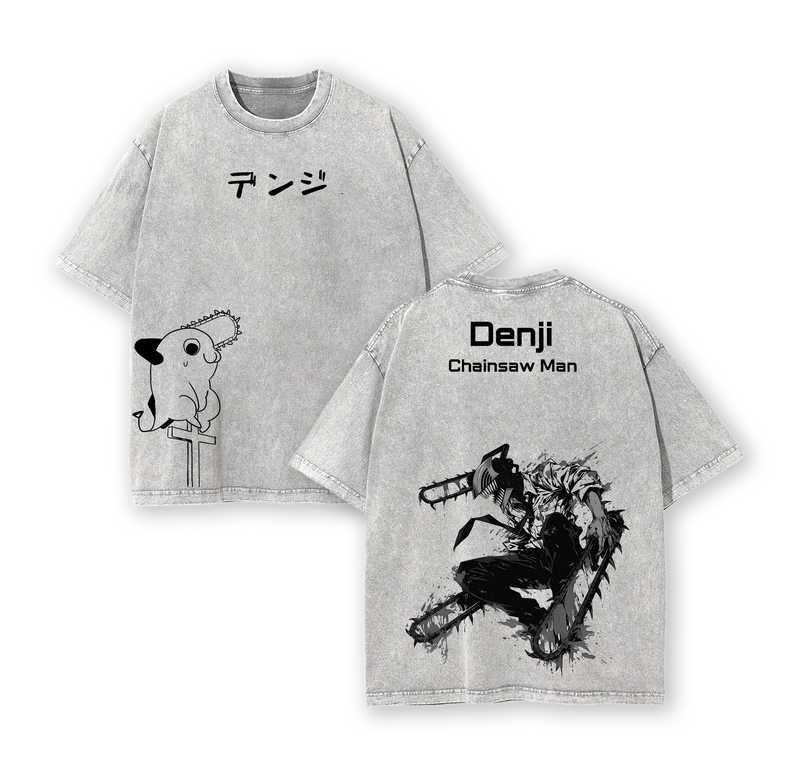 Denji x Pochita Chainsaw Man Tee Washed