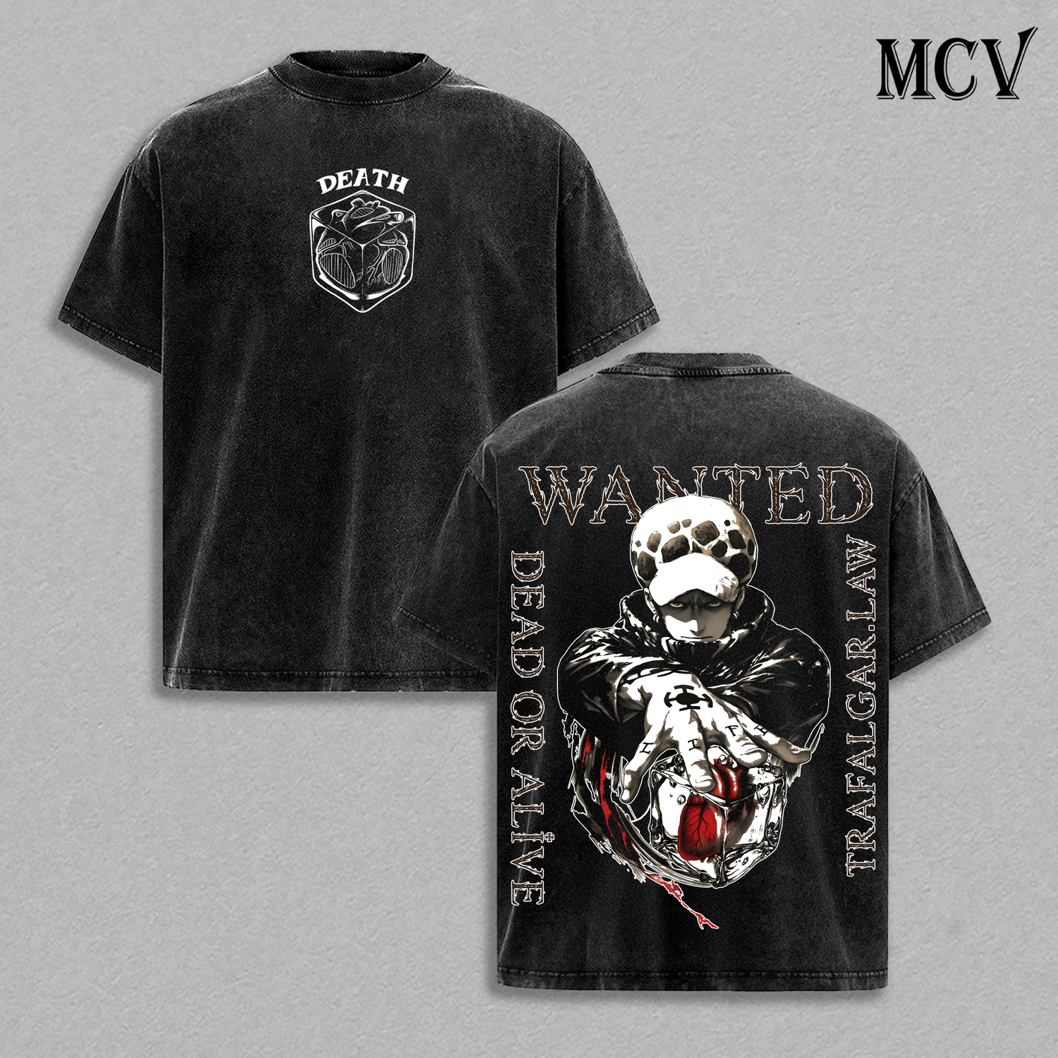 Law Surgeon of Death T-Shirt, Anime Swordsman Tee, Pirate Doctor Graphic Shirt, Vintage Washed Cotton Streetwear