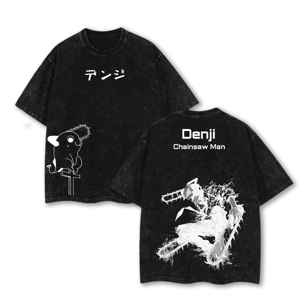 Denji x Pochita Chainsaw Man Tee Washed