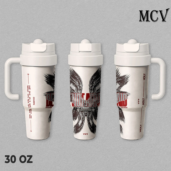 Seraphim Angel Insulated Tumbler 17oz, 24oz, 30oz, Christian Religious Gothic Winged Angel Design, Stainless Steel Travel Cup, Double Wall Vacuum Water Bottle