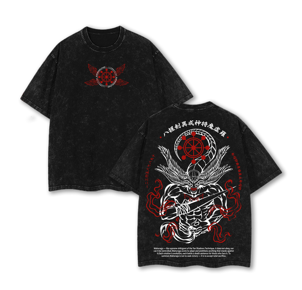Mahoraga T-Shirt – Vintage Washed Oversized Jujutsu Kaisen Anime Graphic Tee