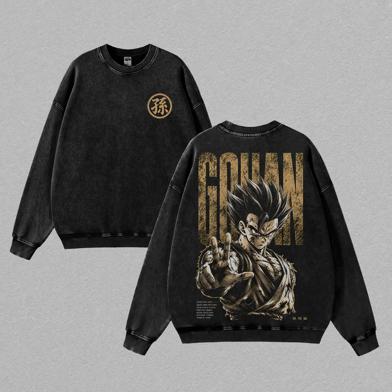 ''Gohann'' DBZ Vintage Washed T Shirt, Beast ''Gohan'' Anime Graphic Tee, Oversized Heavyweight Cotton Streetwear Top Tshirt, Gift for DBZ Fans Men & Women