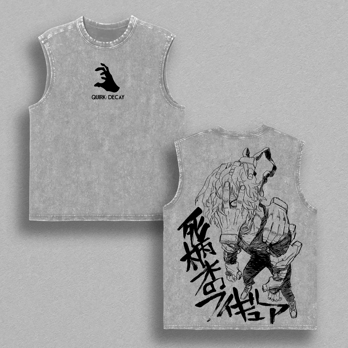 Shigaraki Tomura x My Hero Academia T-Shirt Washed , Quirk Decay Anime Tee, Vintage Washed Oversized Streetwear, Japanese Manga Graphic Shirt, BNHA Villain Apparel