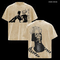 Misa Amane Death Note Anime Double Printed Vintage Washed Tee Unisex Oversize Heavyweight Cotton T-shirt for Anime Fans and Lovers