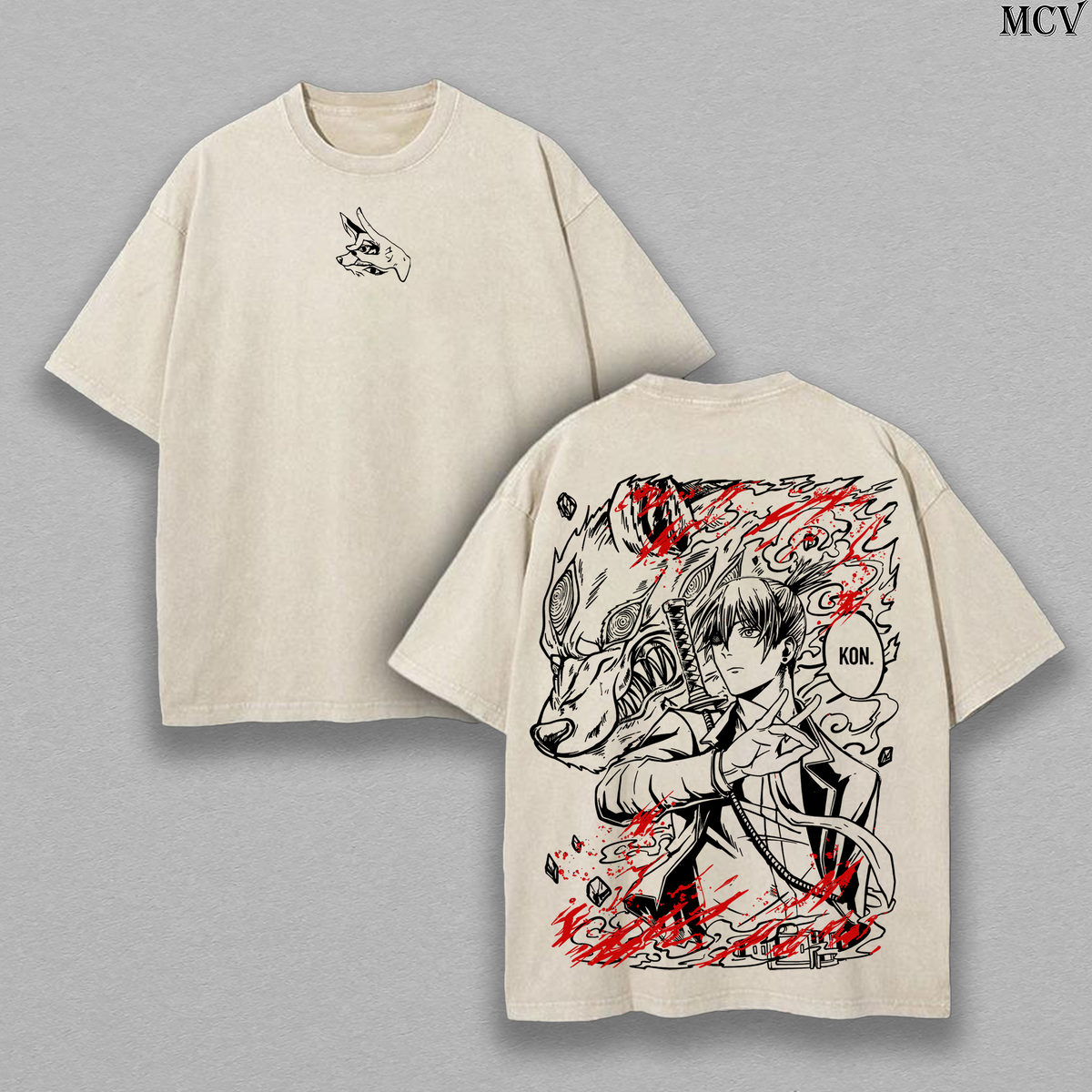 Fox Devil Contract Aki Hayakawa – Chainsaw Man Vintage Washed Anime Graphic T-Shirt Japanese Manga Streetwear
