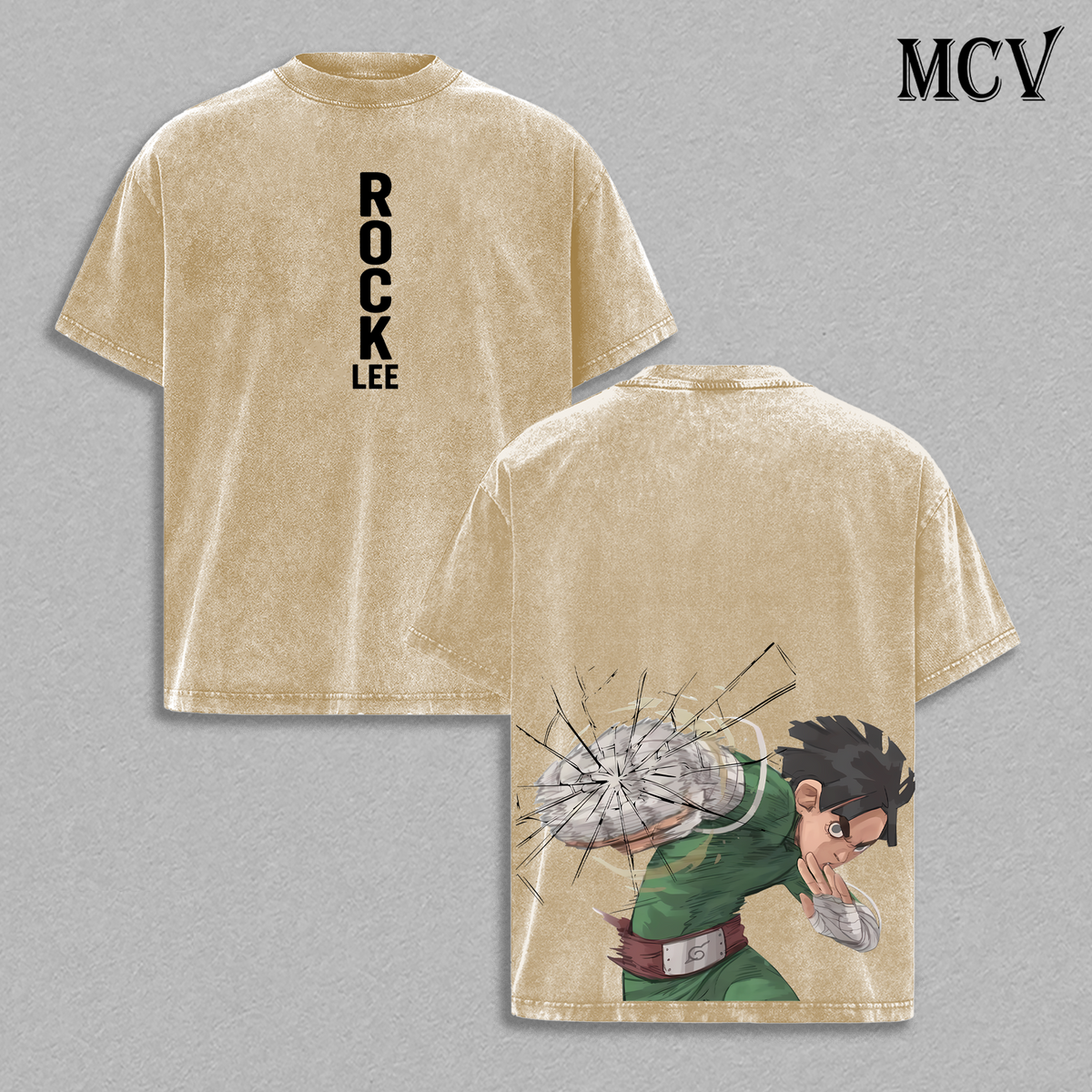 Rock Lee T-Shirt, Naruto Anime Tee, Hard Work Taijutsu Graphic Vintage Washed Tee
