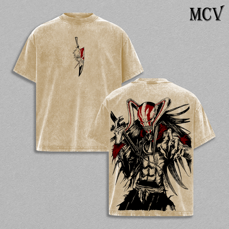 Ichigo Vasto Lorde T-Shirt, Bleach Anime Tee, Full Hollow Form Graphic Vintage Washed Tee