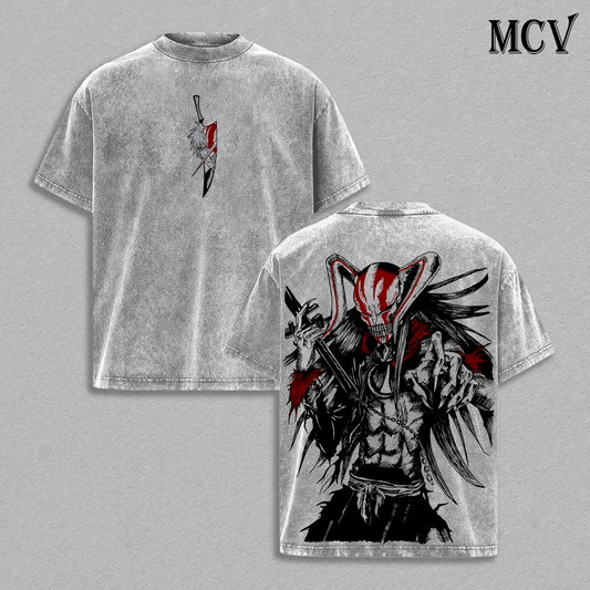 Ichigo Vasto Lorde T-Shirt, Bleach Anime Tee, Full Hollow Form Graphic Vintage Washed Tee