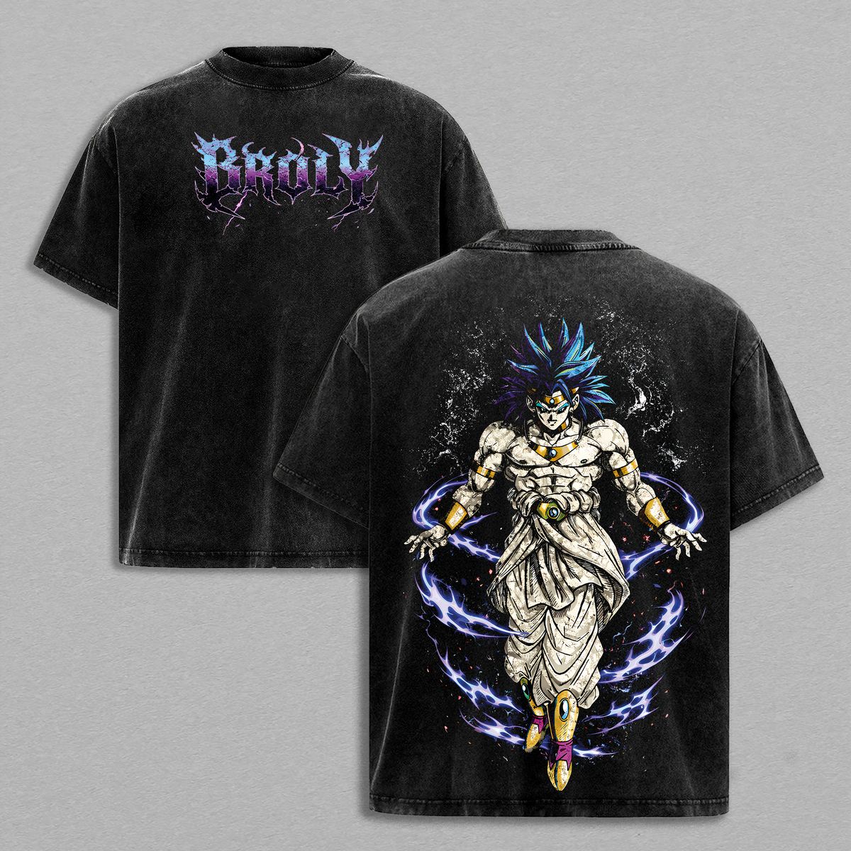 Broly - DBZ Vintage Washed T-Shirt, Relaxed Fit, Heavyweight Cotton, Unisex Streetwear Casual Wear, Legendary Super Saiyan Graphic Tee, Gift for Anime Fans