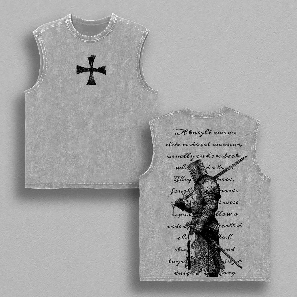 Crusader Knight - Christian Knight Medieval Knight Vintage Washed T Shirt | Warrior of Honor Faith and Loyalty Graphic | Crusader Armor Aesthetic Streetwear Tee Jesus Apparel Christian Bible Verse