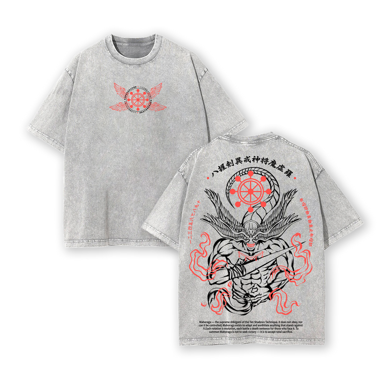 Mahoraga T-Shirt – Vintage Washed Oversized Jujutsu Kaisen Anime Graphic Tee