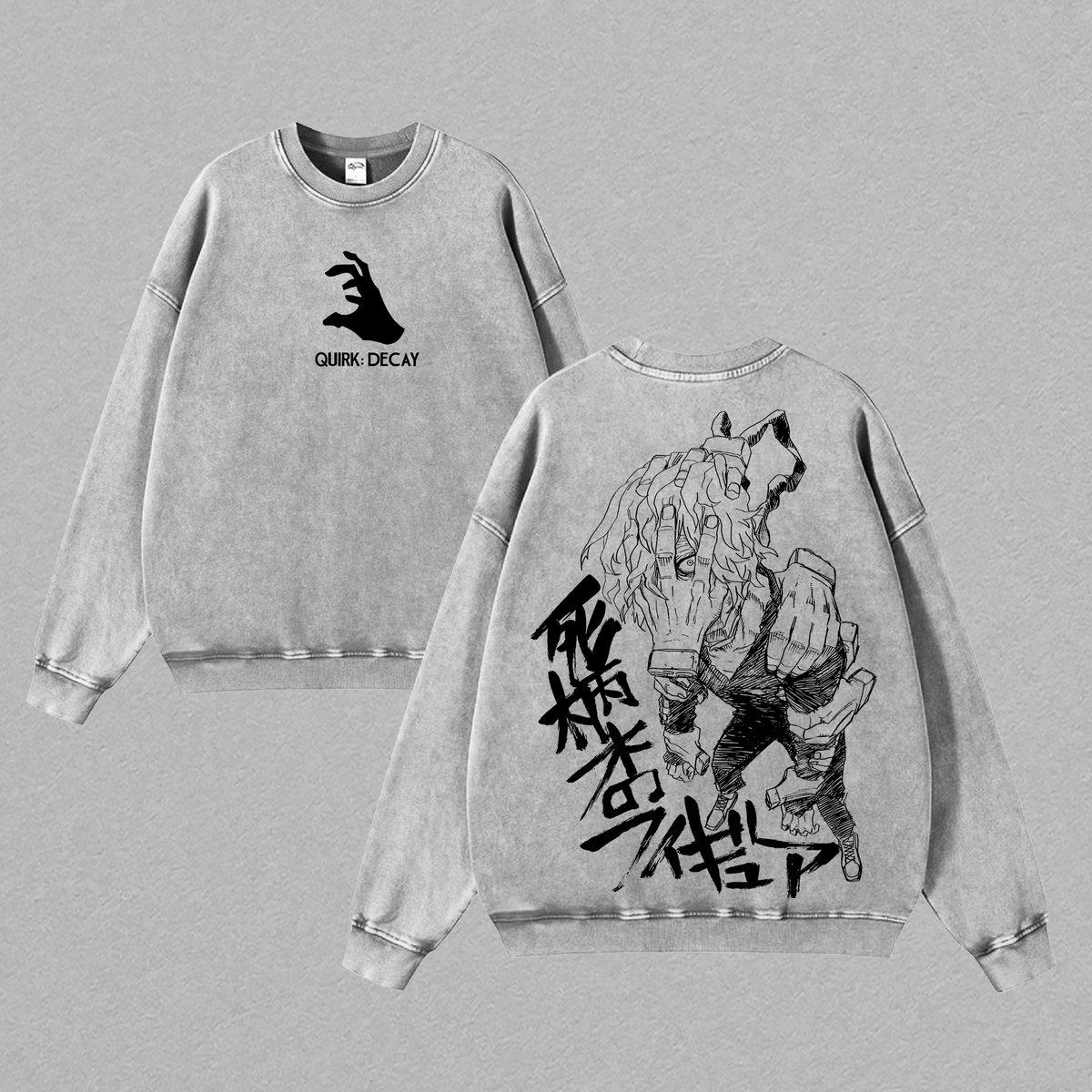 Shigaraki Tomura x My Hero Academia T-Shirt Washed , Quirk Decay Anime Tee, Vintage Washed Oversized Streetwear, Japanese Manga Graphic Shirt, BNHA Villain Apparel