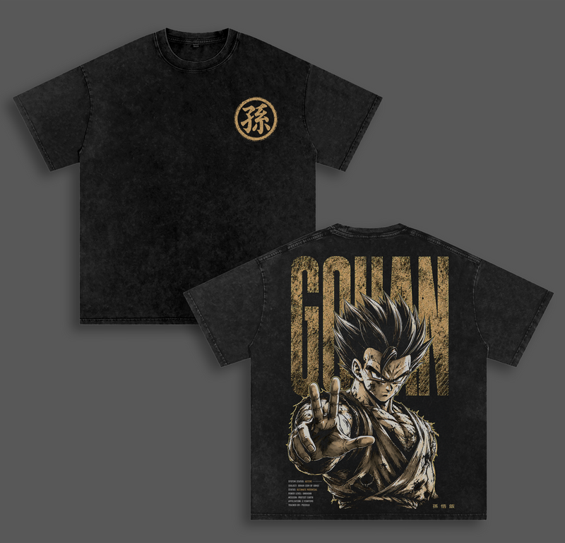 ''Gohann'' DBZ Vintage Washed T Shirt, Beast ''Gohan'' Anime Graphic Tee, Oversized Heavyweight Cotton Streetwear Top Tshirt, Gift for DBZ Fans Men & Women