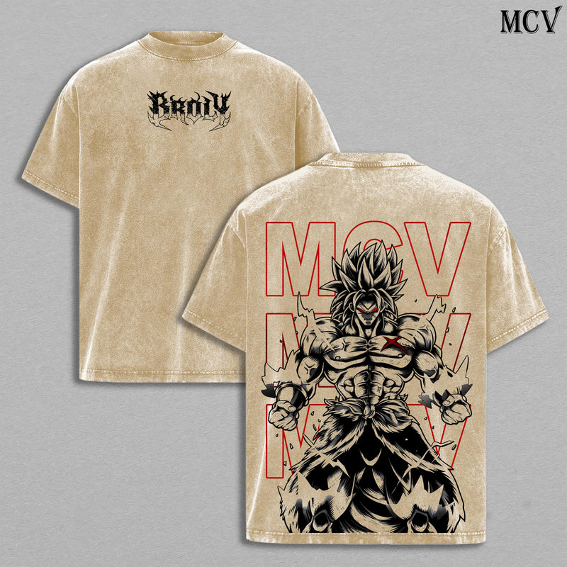 Broly DBZ Tee – Broly Vintage Washed T-Shirt | Legendary Super Saiyan | Berserk Saiyan Anime Manga Graphic Tee | Heavy Cotton Unisex Oversized Streetwear Top