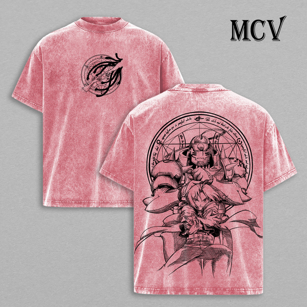 Edward Elric and Alphonse Elric Washed T-Shirt, Anime Graphic Streetwear Fashion