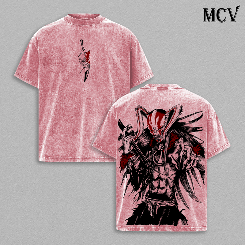 Ichigo Vasto Lorde T-Shirt, Bleach Anime Tee, Full Hollow Form Graphic Vintage Washed Tee
