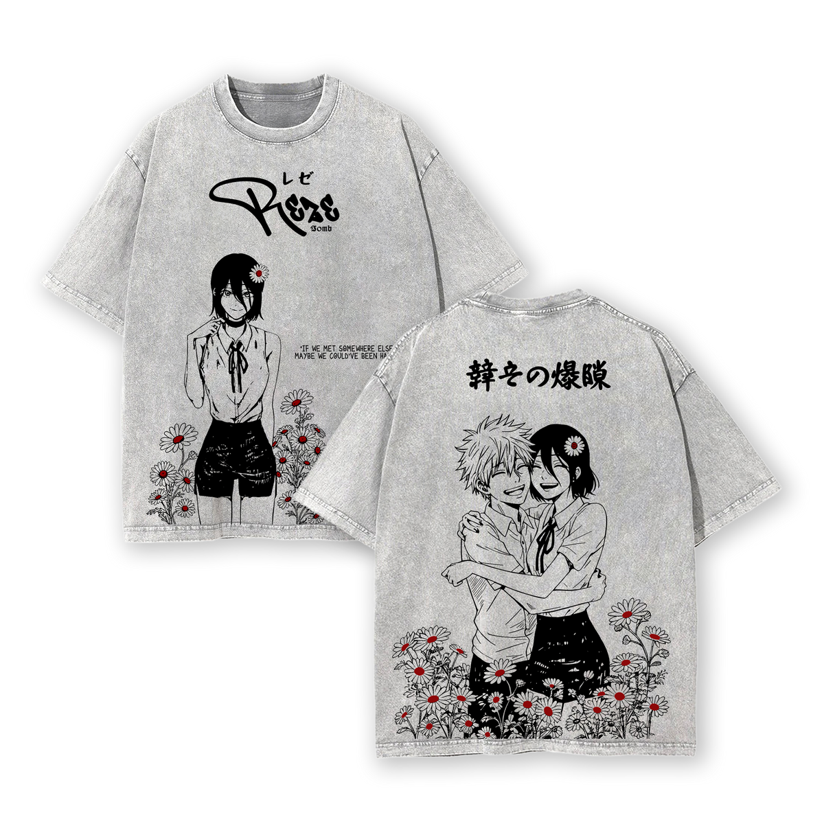 Denji x Reze - Chainsaw Man Tee Washed