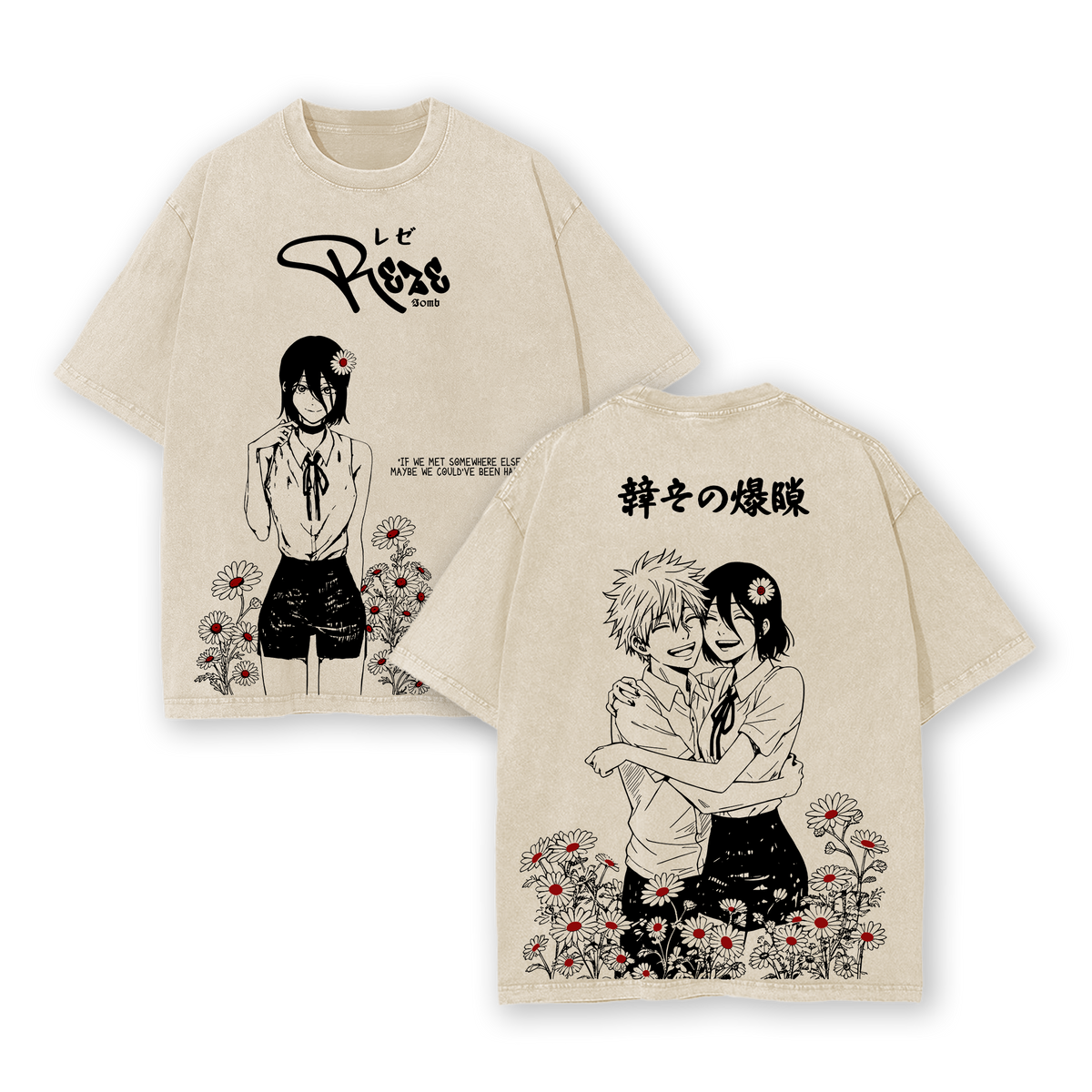 Denji x Reze - Chainsaw Man Tee Washed
