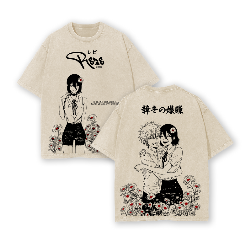 Denji x Reze - Chainsaw Man Tee Washed