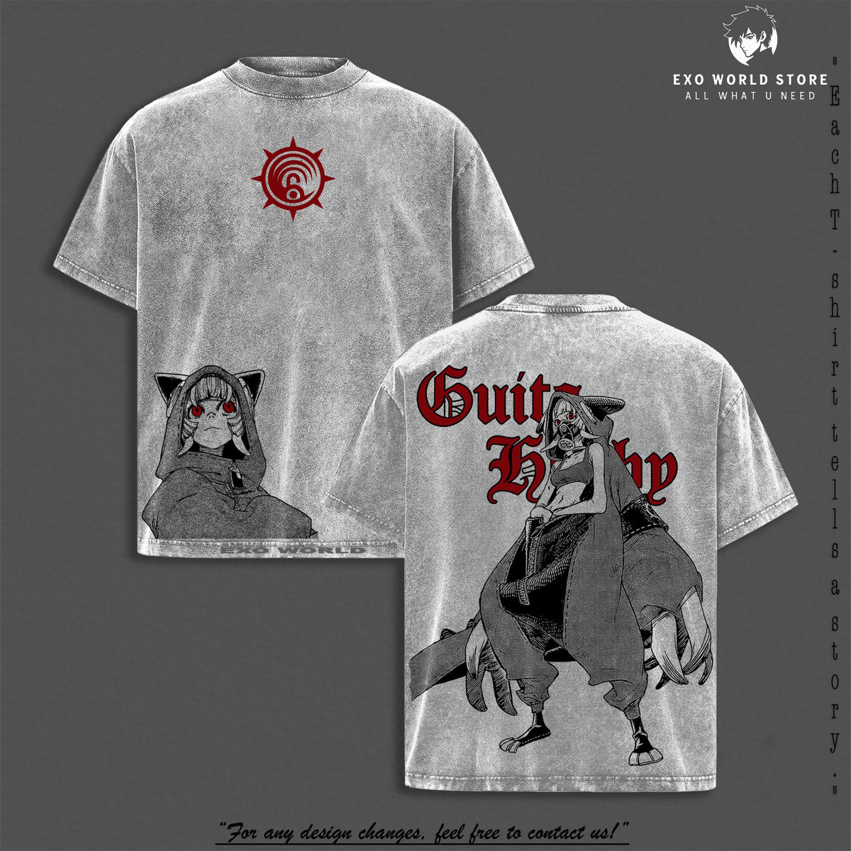 Guita Hebby Gachiakuta T-Shirt – Manga Graphic Tee – Urban Dystopia Streetwear Style – Vintage Washed Oversized Unisex Top – Anime Art Punk Bandcore Shirt Trending