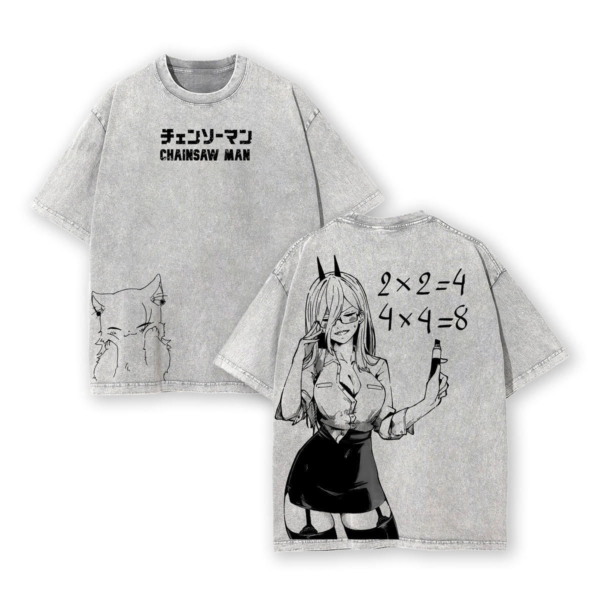 Power Chainsaw Man Tee Washed – The Movie: Reze Arc Vintage Oversized