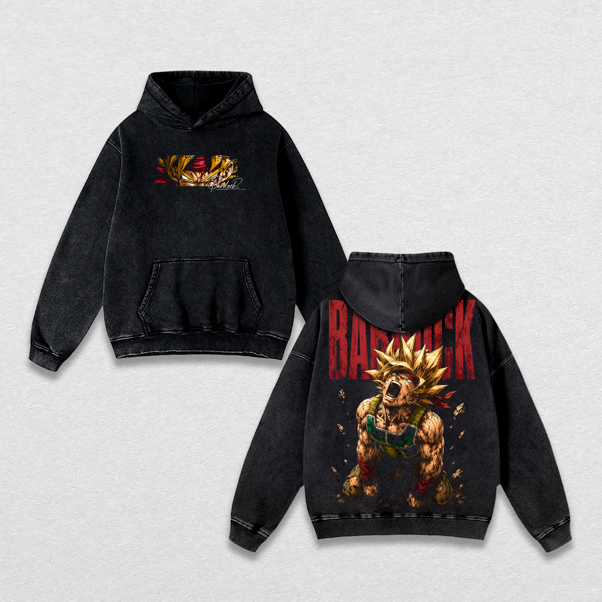 Bardock DBZ Vintage Washed T Shirt Anime Graphic Tee Super Saiyannn Bardock Oversized Heavyweight Cotton Top Classic Menswear Clothes Apparel Gift for DBZ Fans Men Women