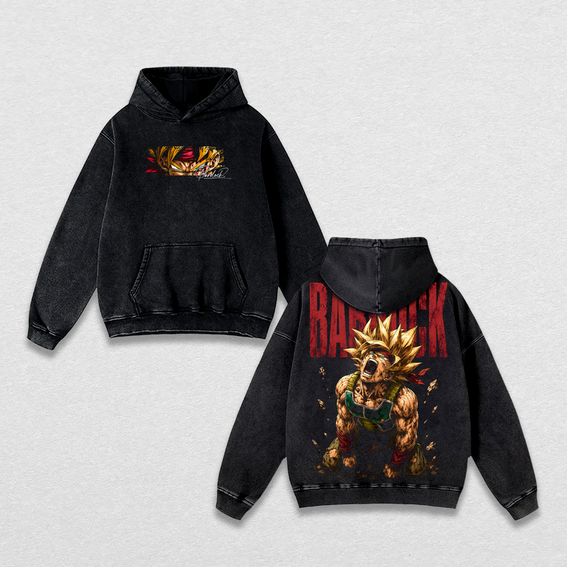 Bardock DBZ Vintage Washed T Shirt Anime Graphic Tee Super Saiyannn Bardock Oversized Heavyweight Cotton Top Classic Menswear Clothes Apparel Gift for DBZ Fans Men Women