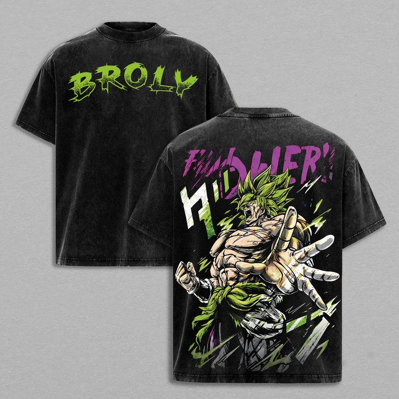 Broly T-shirt 2 Version, DBZ Movie Merch, Legendary Super Saiyan Graphic, Vintage Washed Anime Tee, Oversize Heavyweight, Gift for Anime Fans