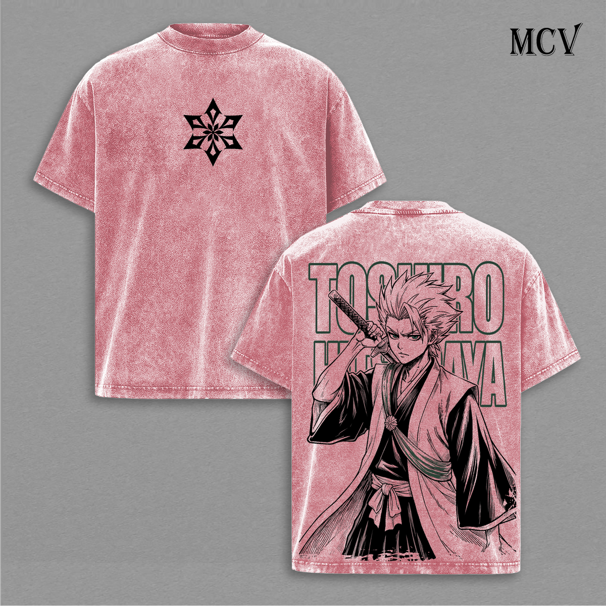 Toshiro Hitsugaya Bleach Vintage Washed T-Shirt, Ice Captain Anime Graphic Tee, Soul Reaper Streetwear Heavy Cotton Shirt