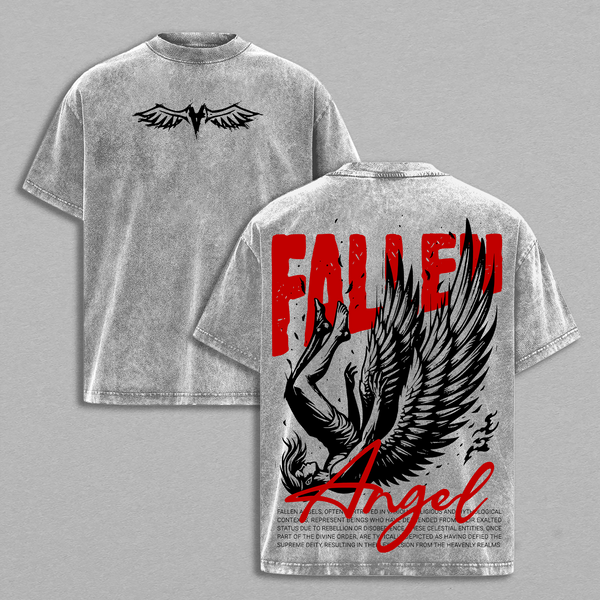 Fallen Angel Shirt Vintage Washed Tee / Hoodie / Sweatshirt | Dark Aesthetic Graphic Tee | Angel Wing Streetwear | Grunge Oversize Shirt for Men Women Jesus Apparel  Christian Based Clothing